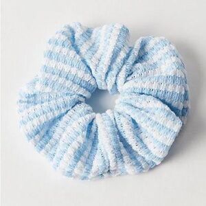 NWT Free People Newcastle Blue and White Striped Scrunchie